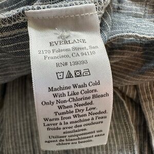 Everlane Blue and White Striped Linen Jumper